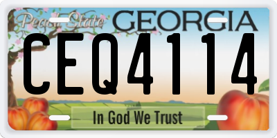 GA license plate CEQ4114