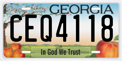 GA license plate CEQ4118