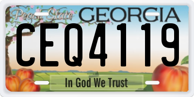 GA license plate CEQ4119