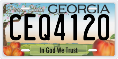 GA license plate CEQ4120