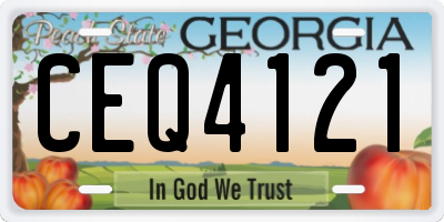 GA license plate CEQ4121