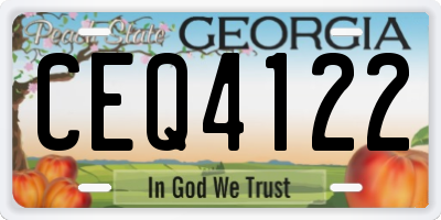 GA license plate CEQ4122