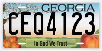 GA license plate CEQ4123