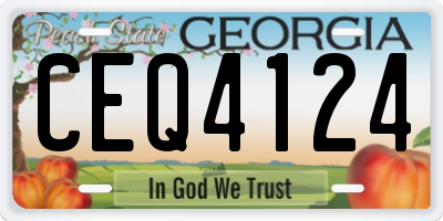 GA license plate CEQ4124
