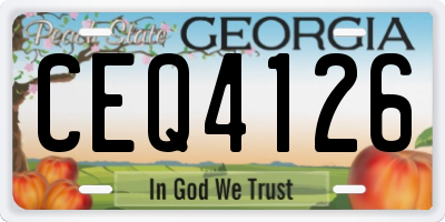 GA license plate CEQ4126