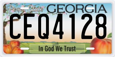 GA license plate CEQ4128