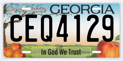 GA license plate CEQ4129
