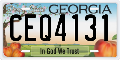GA license plate CEQ4131