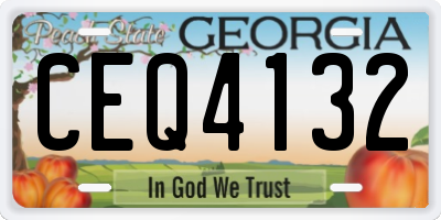 GA license plate CEQ4132