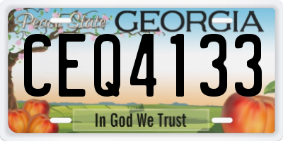 GA license plate CEQ4133
