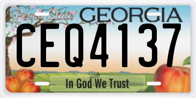GA license plate CEQ4137