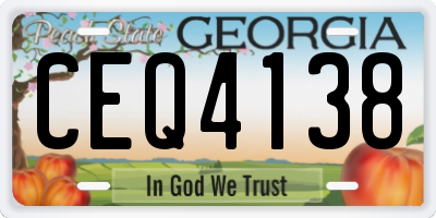 GA license plate CEQ4138
