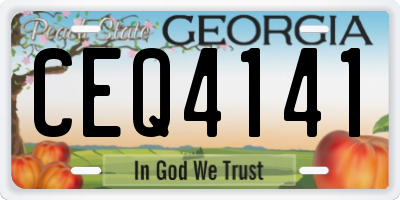 GA license plate CEQ4141