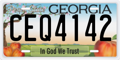 GA license plate CEQ4142