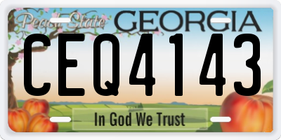 GA license plate CEQ4143