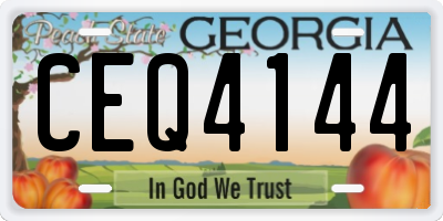 GA license plate CEQ4144