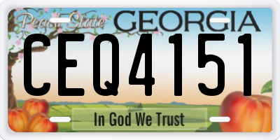 GA license plate CEQ4151
