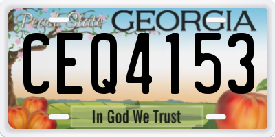 GA license plate CEQ4153