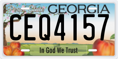 GA license plate CEQ4157