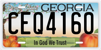 GA license plate CEQ4160