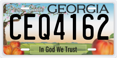 GA license plate CEQ4162