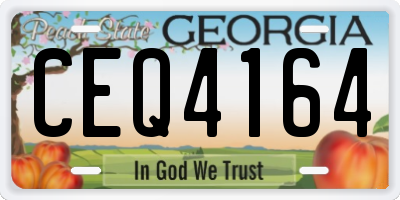 GA license plate CEQ4164