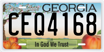 GA license plate CEQ4168