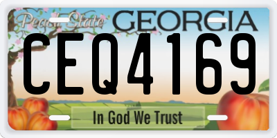 GA license plate CEQ4169