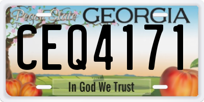 GA license plate CEQ4171