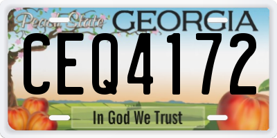GA license plate CEQ4172