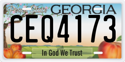 GA license plate CEQ4173