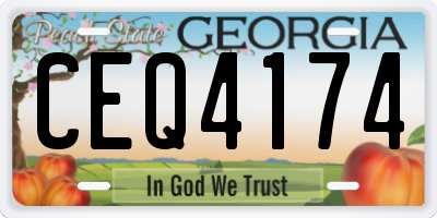 GA license plate CEQ4174