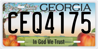 GA license plate CEQ4175