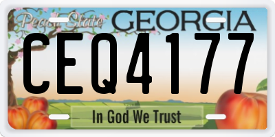 GA license plate CEQ4177