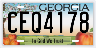 GA license plate CEQ4178