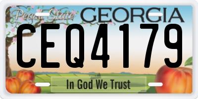 GA license plate CEQ4179