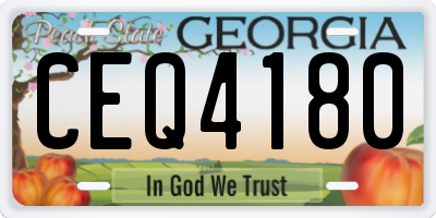 GA license plate CEQ4180