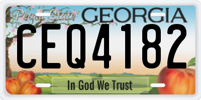 GA license plate CEQ4182