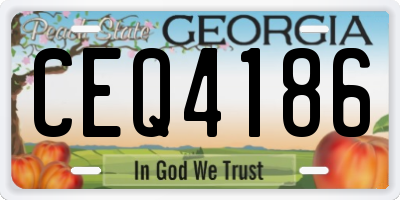 GA license plate CEQ4186