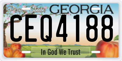 GA license plate CEQ4188