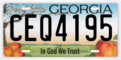 GA license plate CEQ4195