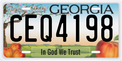 GA license plate CEQ4198
