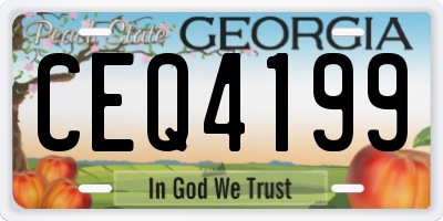 GA license plate CEQ4199