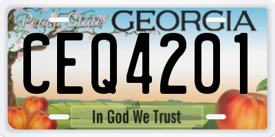 GA license plate CEQ4201