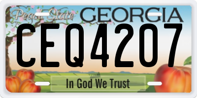 GA license plate CEQ4207