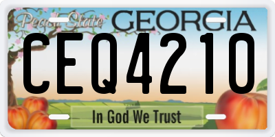 GA license plate CEQ4210
