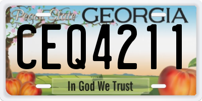 GA license plate CEQ4211