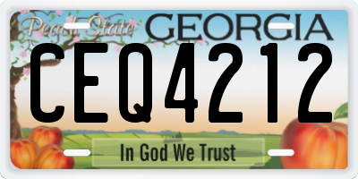 GA license plate CEQ4212