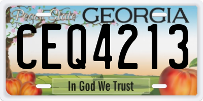 GA license plate CEQ4213