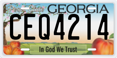 GA license plate CEQ4214